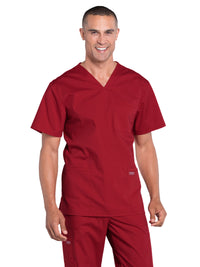 Men's 4-Pocket V-Neck Top - WW695 - Red