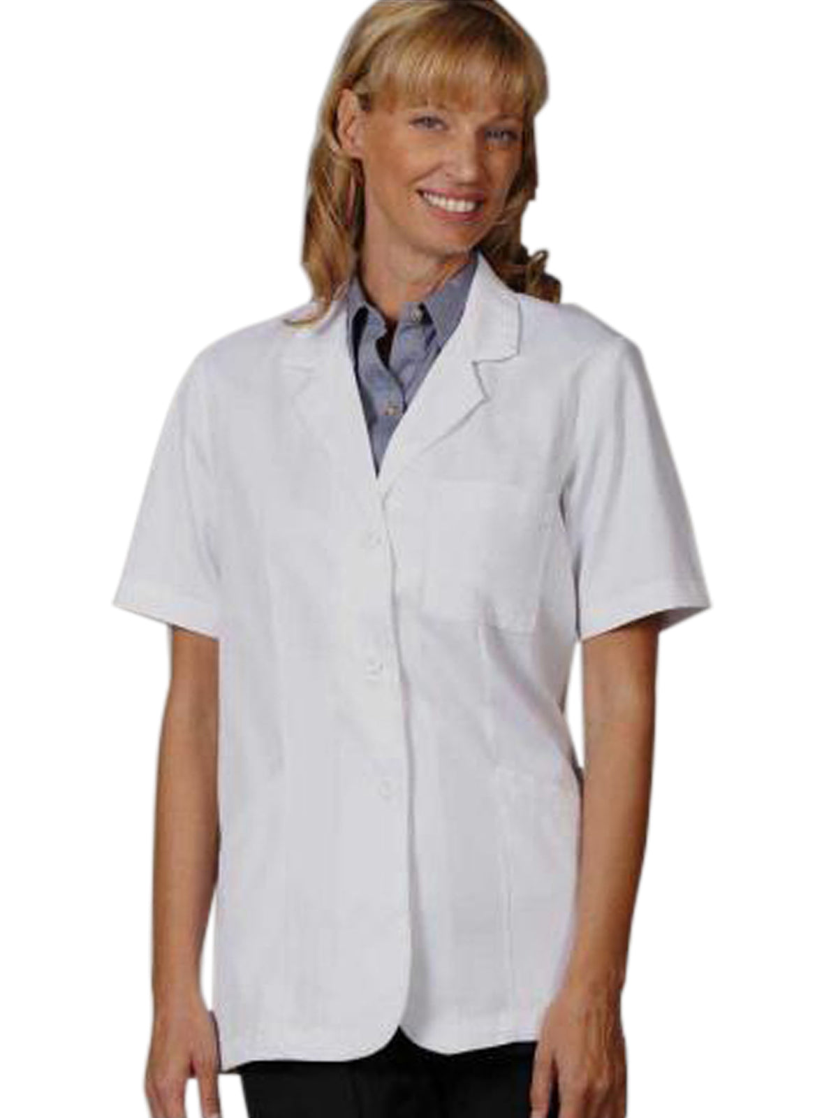 Women's Three-Pocket 30" Short-Sleeve Consultation Lab Coat - 105 - White