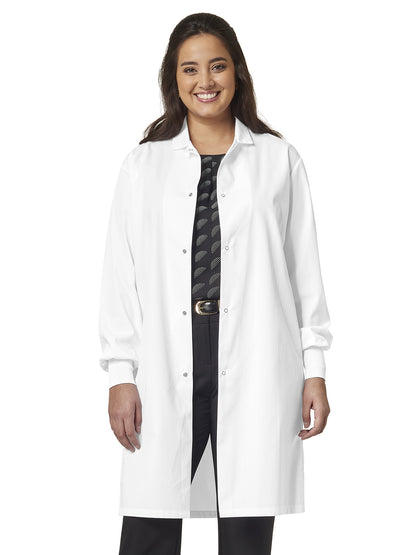 Unisex Pocketless 41" Full-Length Snap Front Lab Coat - 3419 - White