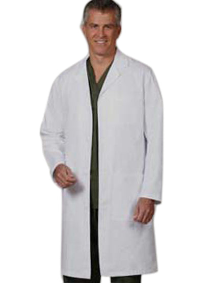 Unisex Three-Pocket 100% Cotton 41" Full-Length Lab Coat - 415 - White