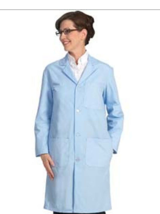 Unisex Three-Pocket 41" Full-Length Button Closure Lab Coat - 430 - Azure Blue