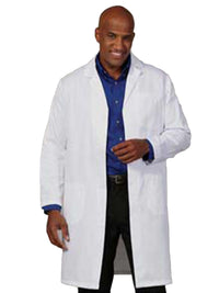 Men's Three-Pocket 41" Knee-Length Lab Coat - 482 - White