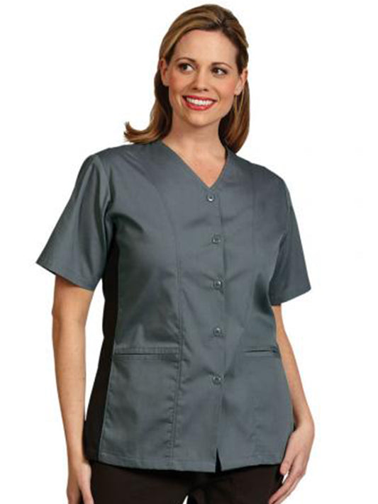 Women's Side Flex Tunic Shirt - 6003 - Pewter/Black