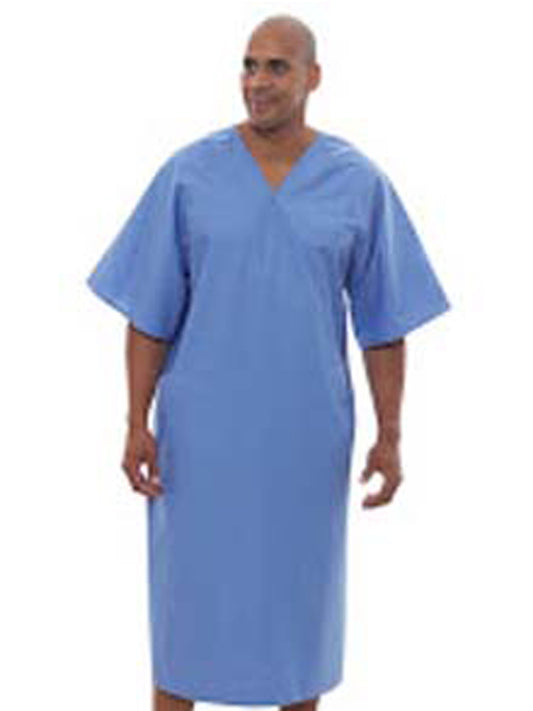 Unisex Angle Back Patient Gown - 609 - Ciel Blue