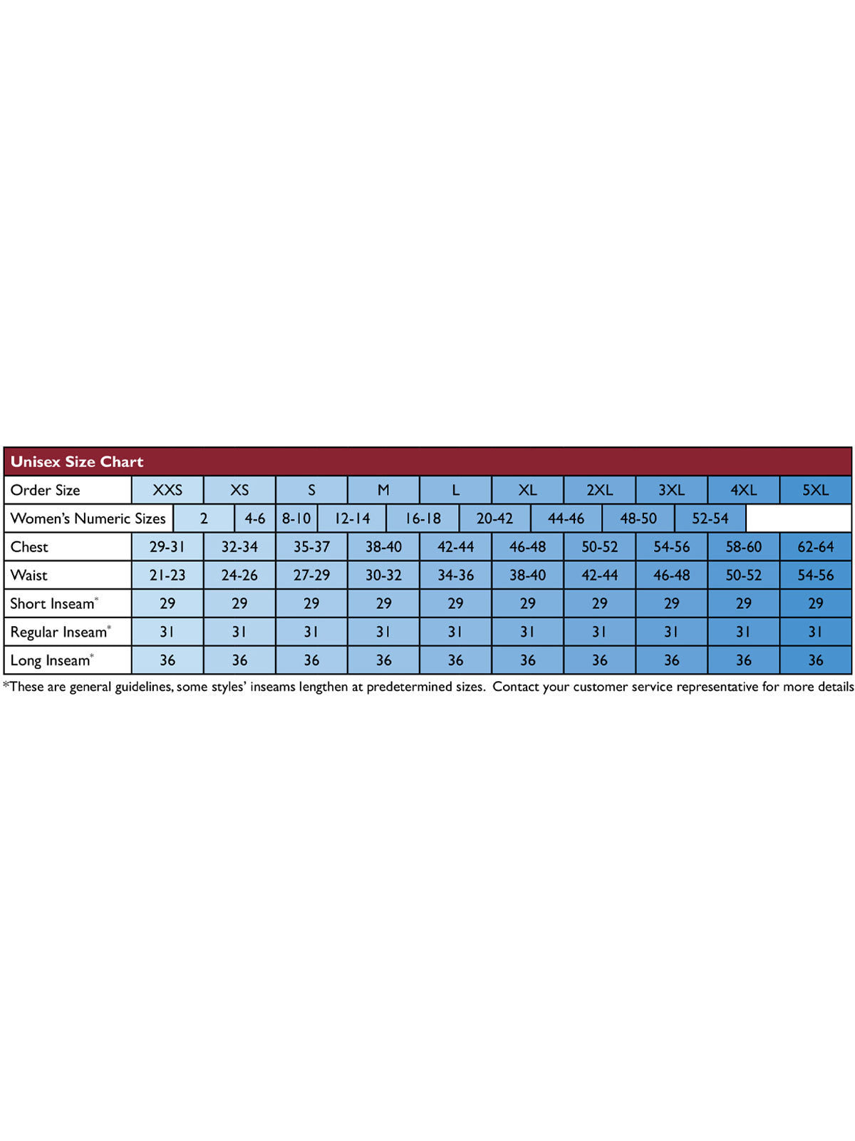 SIZECHART
