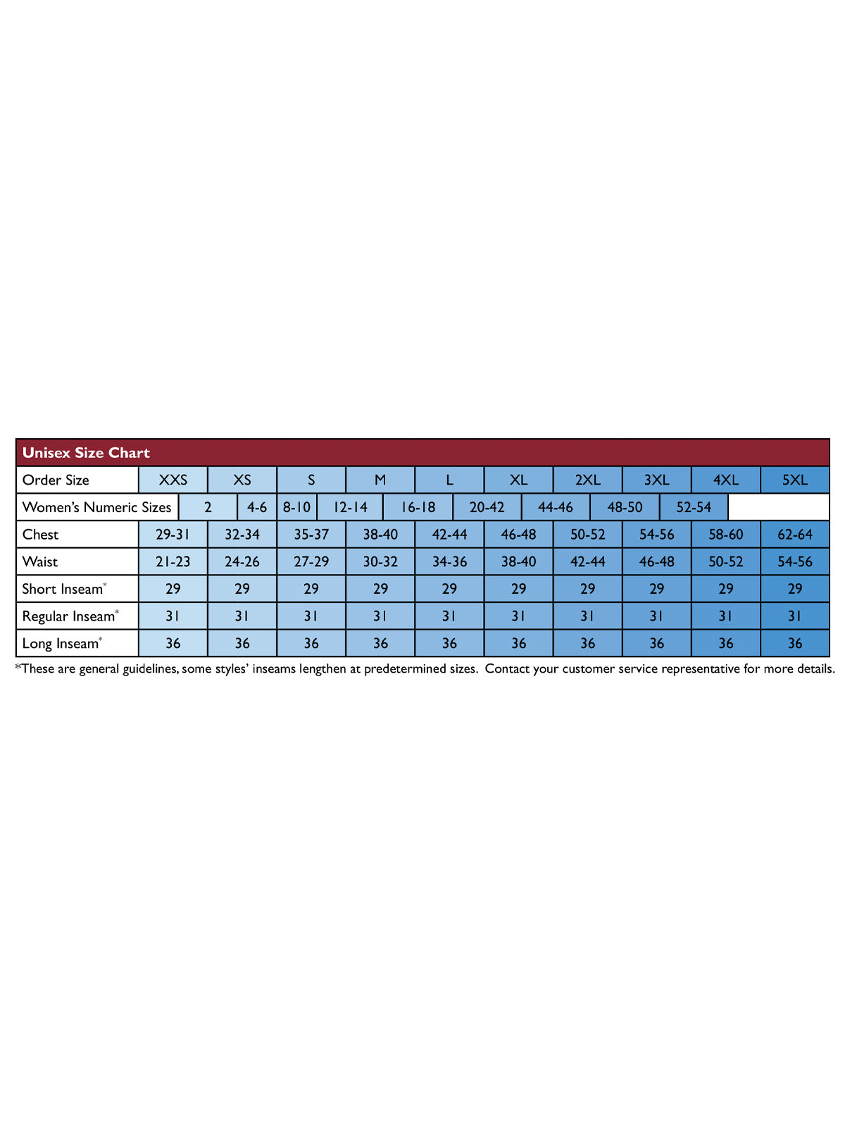 SIZECHART