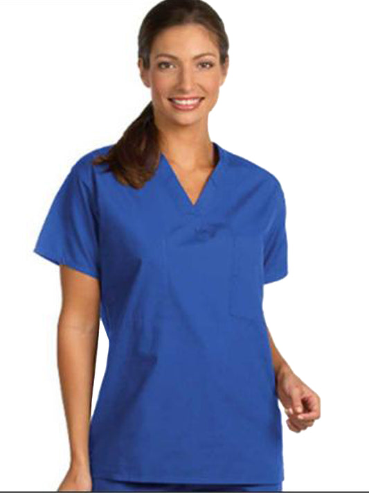 Unisex Reversible V-Neck Scrub Top in Blueberry - 6690 - Blueberry