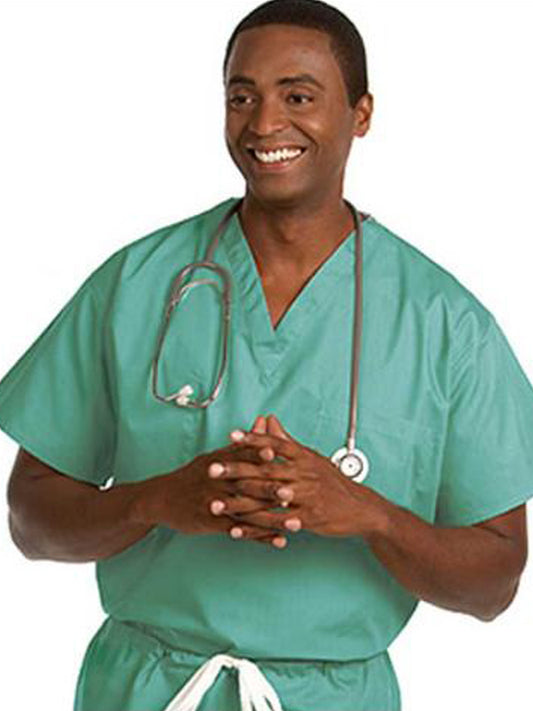 Unisex Reversible V-Neck Top in Jade - 6704 - Jade