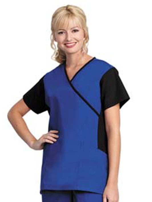 Women's Crossover Side Flex Tunic Top - 7137 - Cobalt/Black