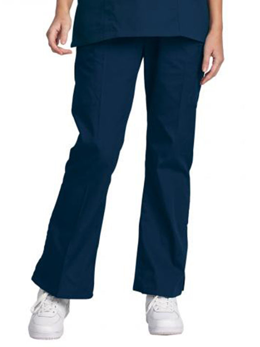 Women's Drawstring Flare Cargo Pant - 8003 - Navy