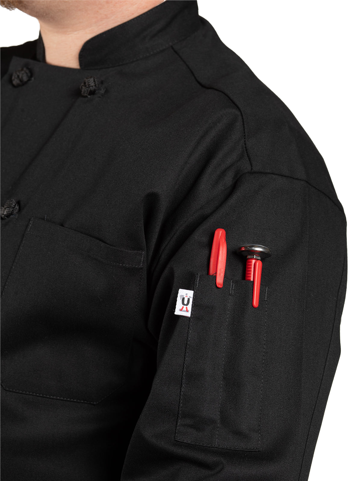 Unisex Classic Knot Chef Coat - 0403 - Black