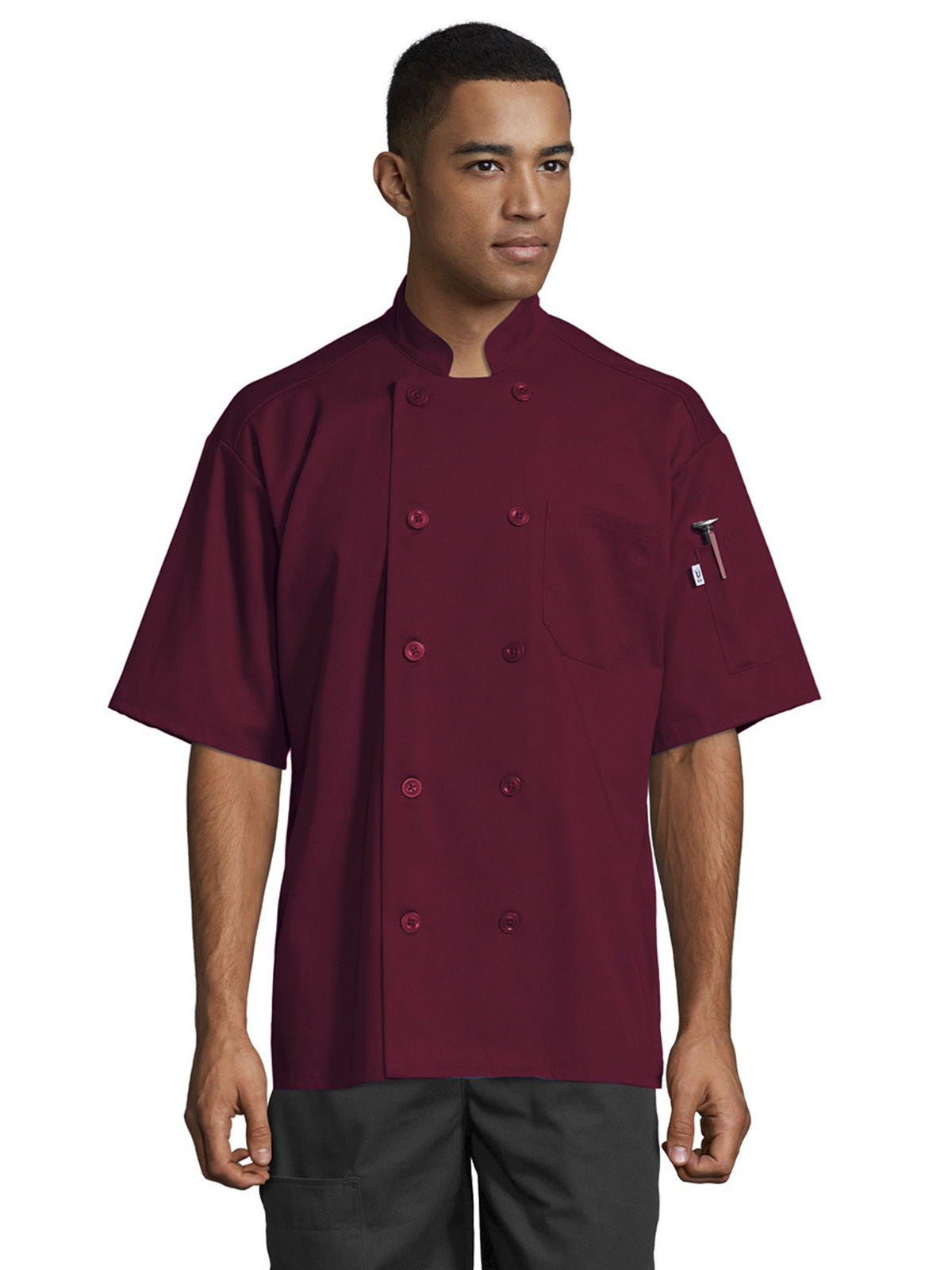 Unisex South Beach Chef Coat - 0415 - Burgundy