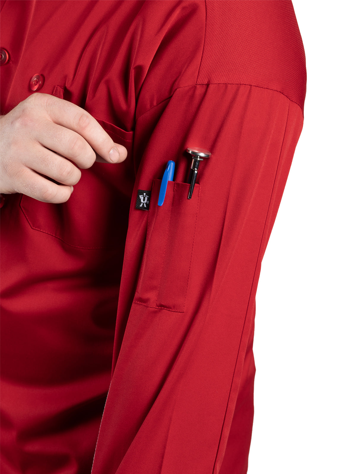 Unisex Reinforced Bar Tacking Chef Coat - 0422 - Red