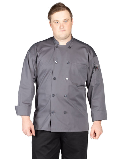 Unisex Reinforced Bar Tacking Chef Coat - 0422 - Slate