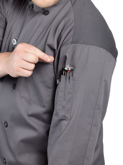 Unisex Reinforced Bar Tacking Chef Coat - 0422 - Slate