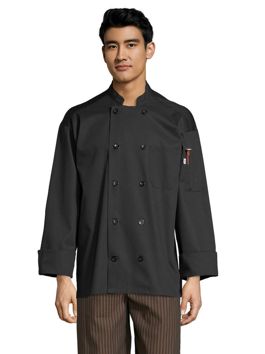 Unisex Reinforced Bar Tacking Chef Coat - 0426 - Black