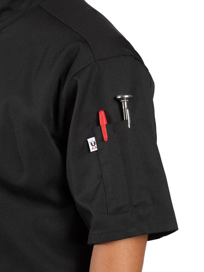 Unisex Reinforced Bar Tacking Chef Coat - 0428 - Black