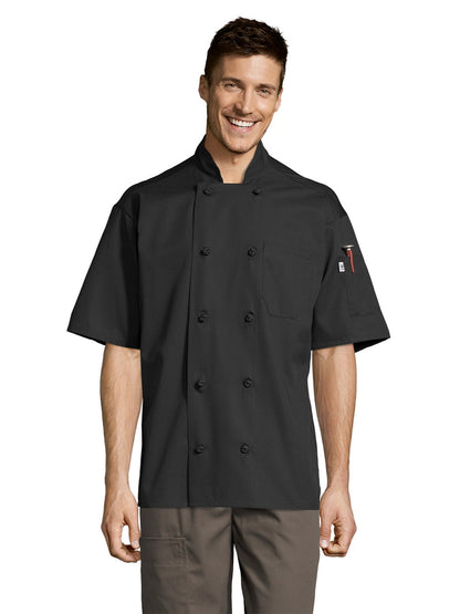 Unisex Reinforced Bar Tacking Chef Coat - 0430 - Black