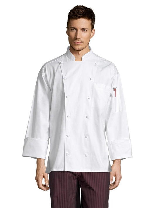 Unisex Reinforced Bar Tacking Chef Coat - 0440C - White