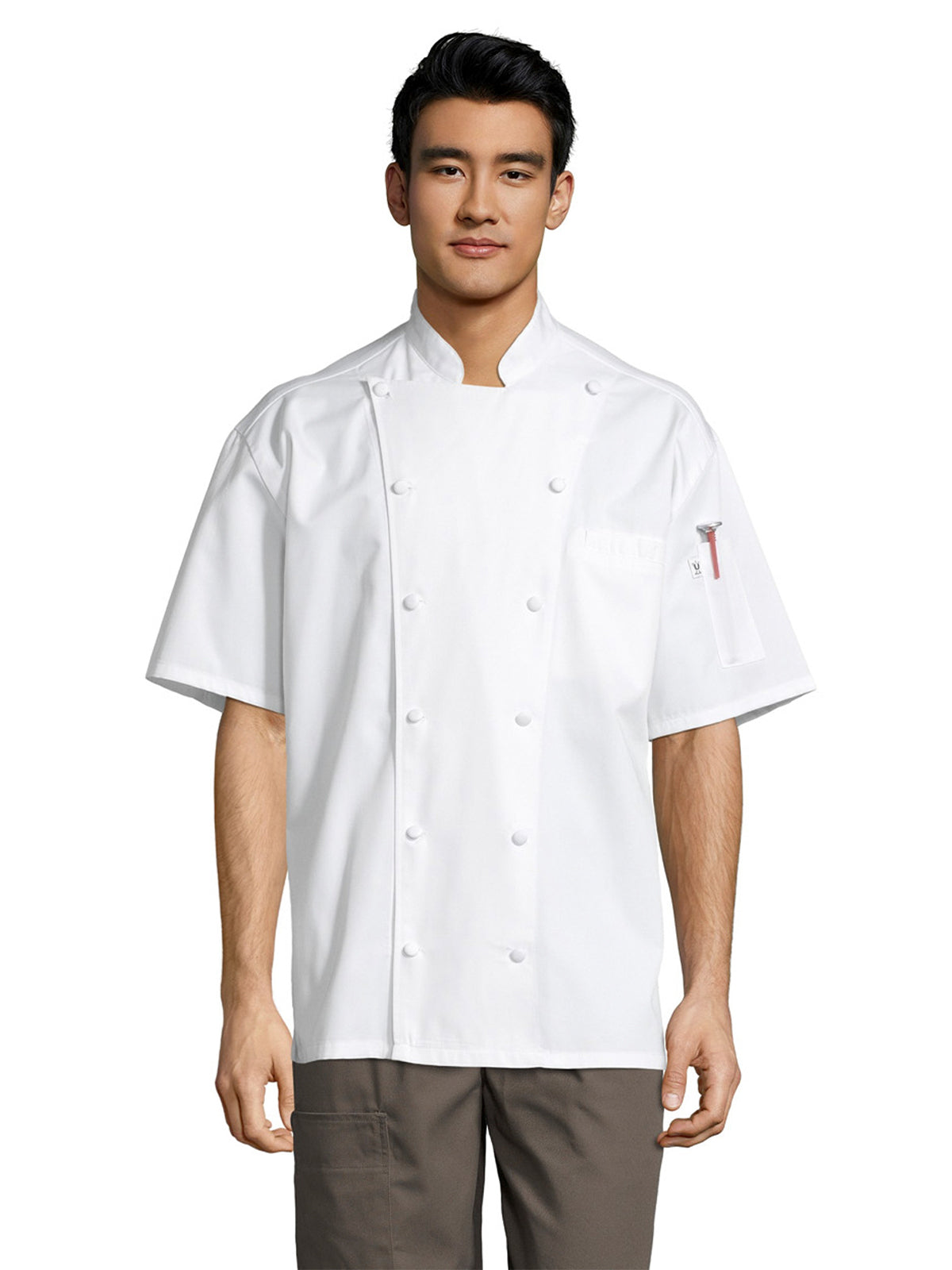 Unisex Reinforced Bar Tacking Chef Coat - 0480 - White