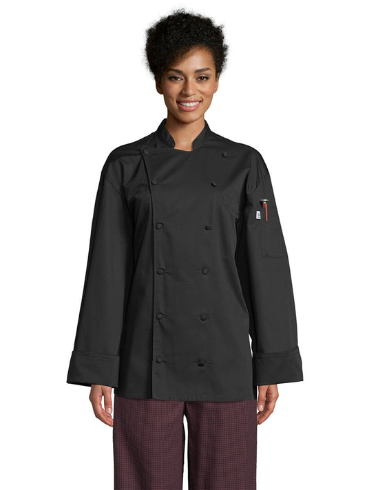 Unisex Reversible Closure Chef Coat - 0481 - Black