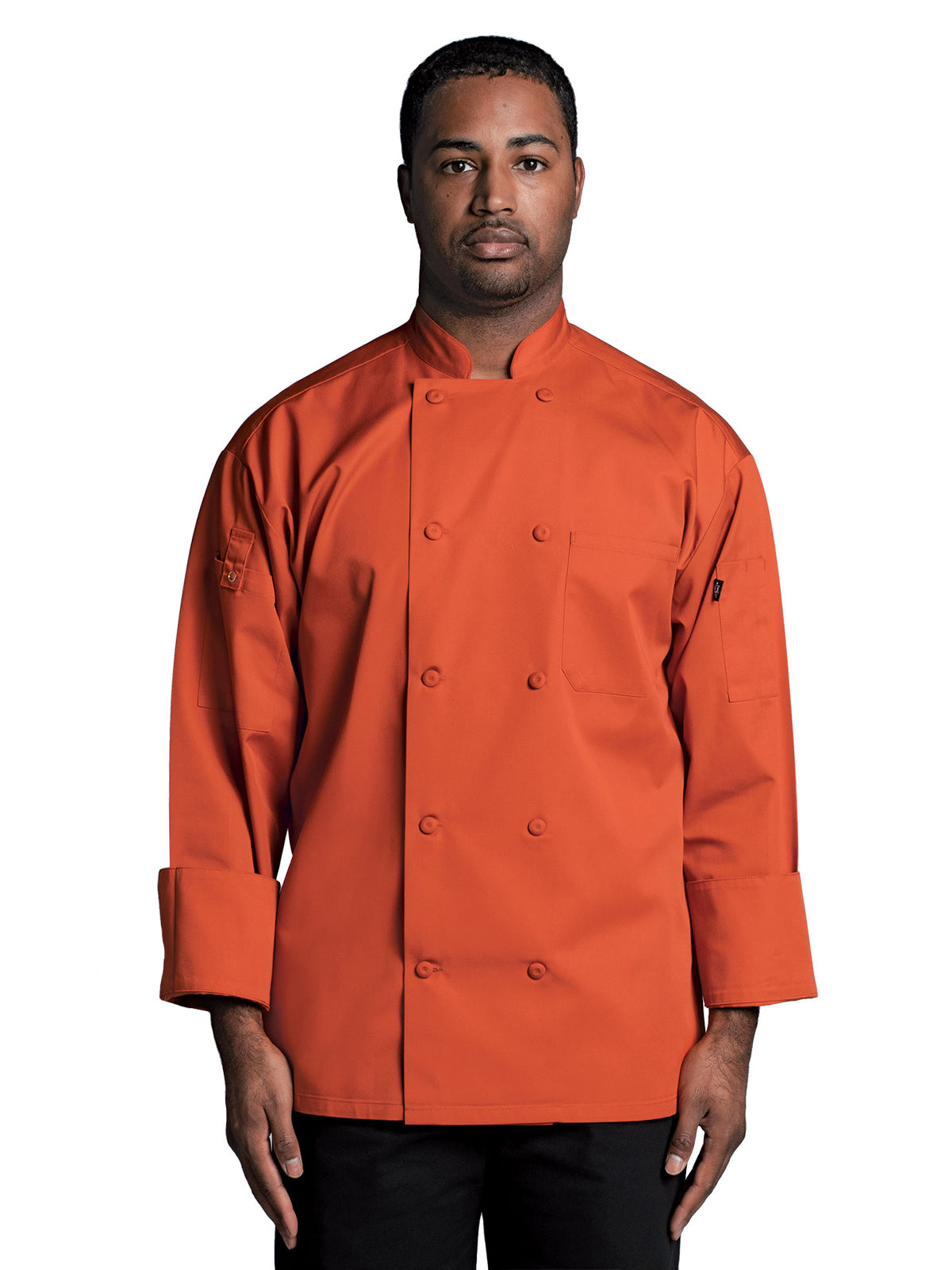 Unisex Mandarin Collar Chef Coat - 0706 - Orange