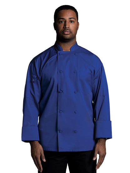 Unisex Mandarin Collar Chef Coat - 0706 - Deep Royal