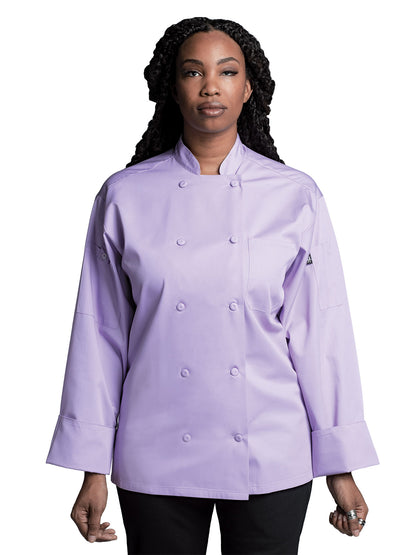 Unisex Mandarin Collar Chef Coat - 0706 - Lilac