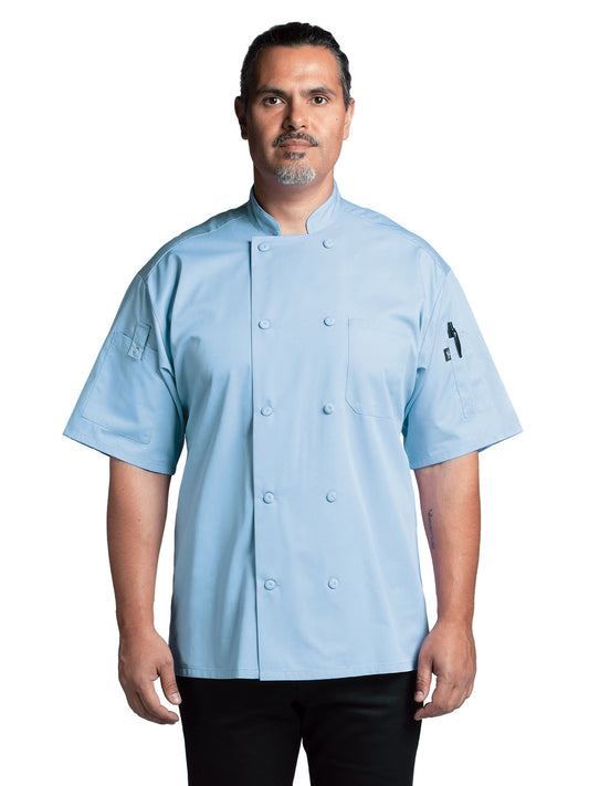 Unisex Reversible Closure Chef Coat - 0707 - Sky Blue