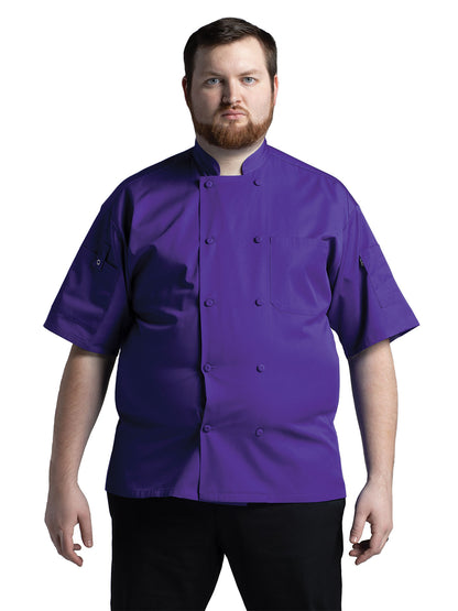 Unisex Reversible Closure Chef Coat - 0707 - Grape