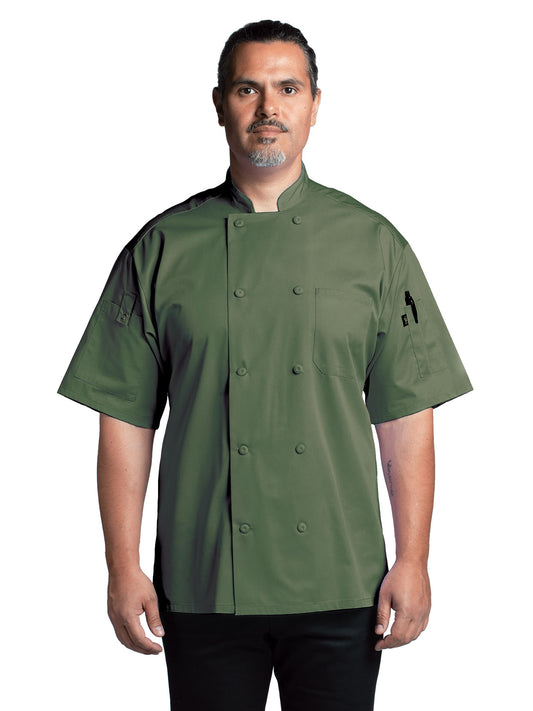 Unisex Reversible Closure Chef Coat - 0707 - Sea Green