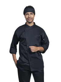 Unisex 2-Pocket Como Chef Coat - 0708 - Black