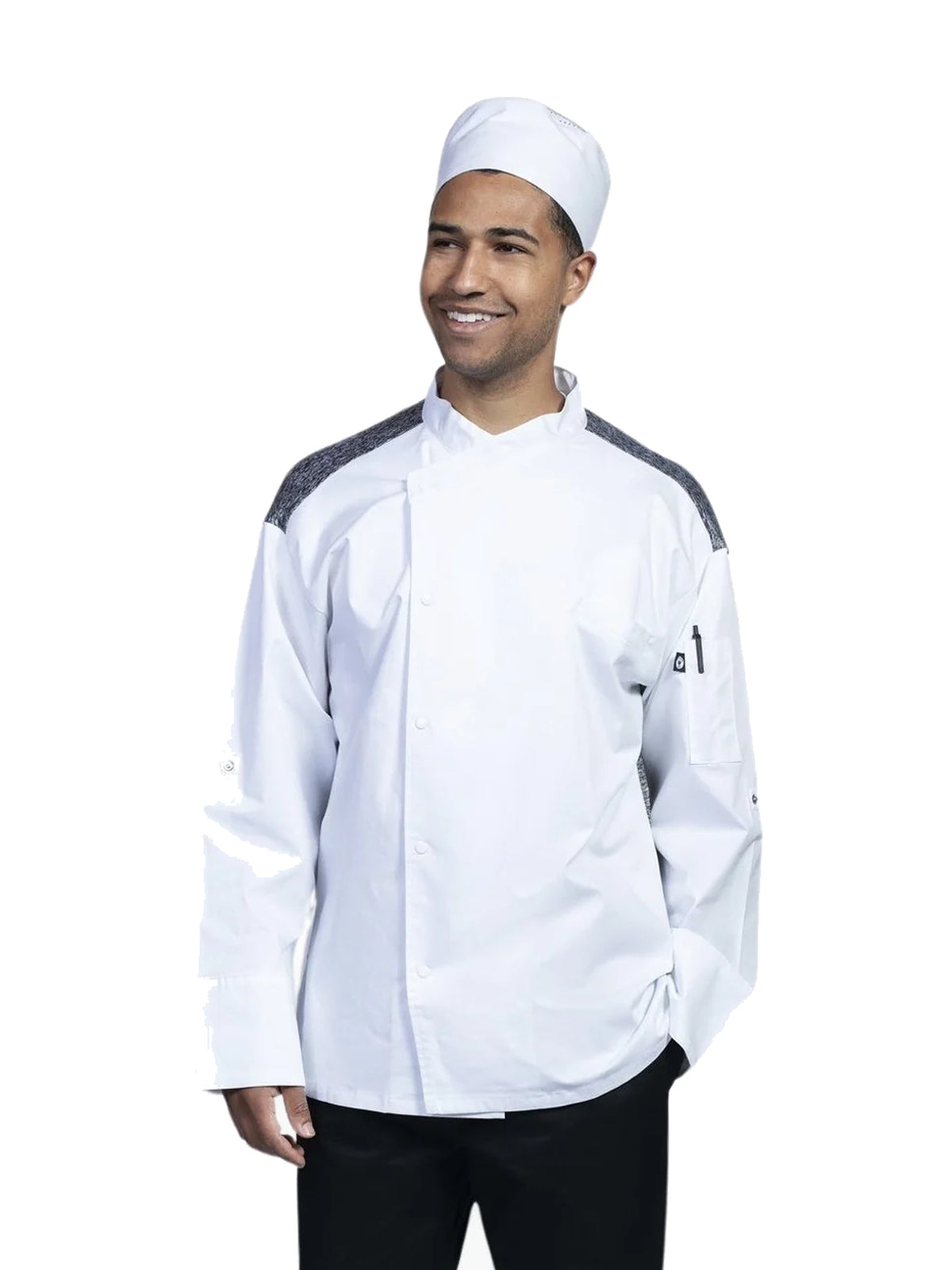 Unisex 2-Pocket Capri Chef Coat - 0708HC - White