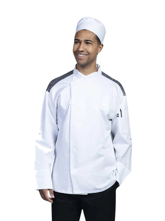 Unisex 2-Pocket Capri Chef Coat - 0708HC - White