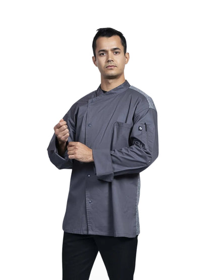 Unisex 2-Pocket Capri Chef Coat - 0708HC - Slate