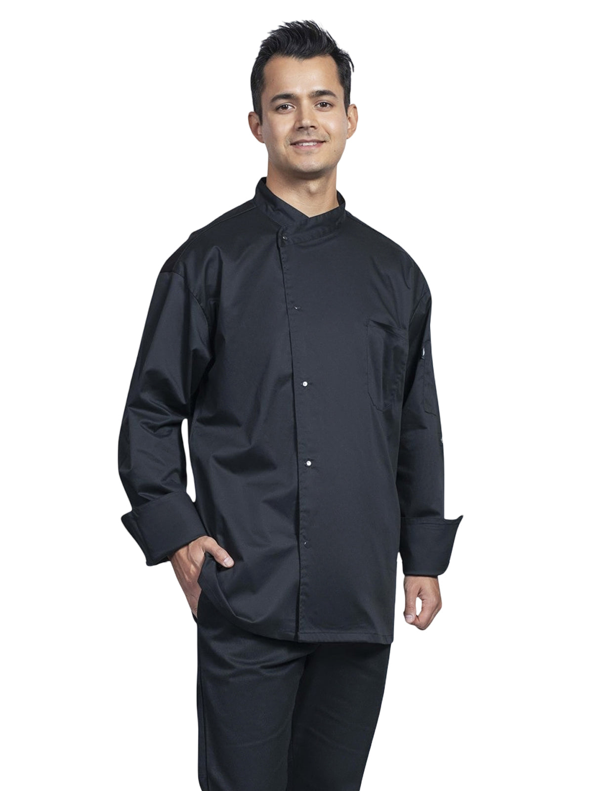 Unisex Two-Pocket Pisa Chef Coat - 0711 - Black