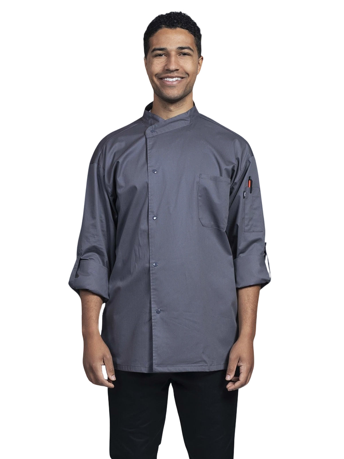 Unisex Two-Pocket Pisa Chef Coat - 0711 - Slate