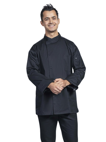 Unisex Two-Pocket Roma Chef Coat - 0711HC - Black