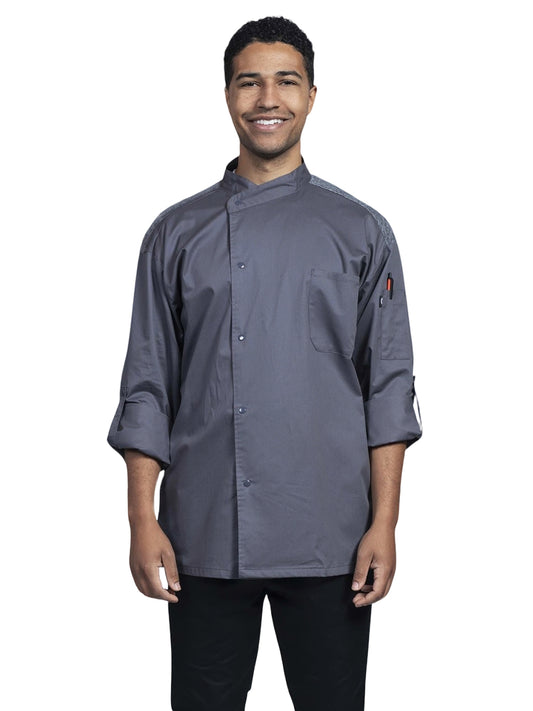 Unisex Two-Pocket Roma Chef Coat - 0711HC - Slate