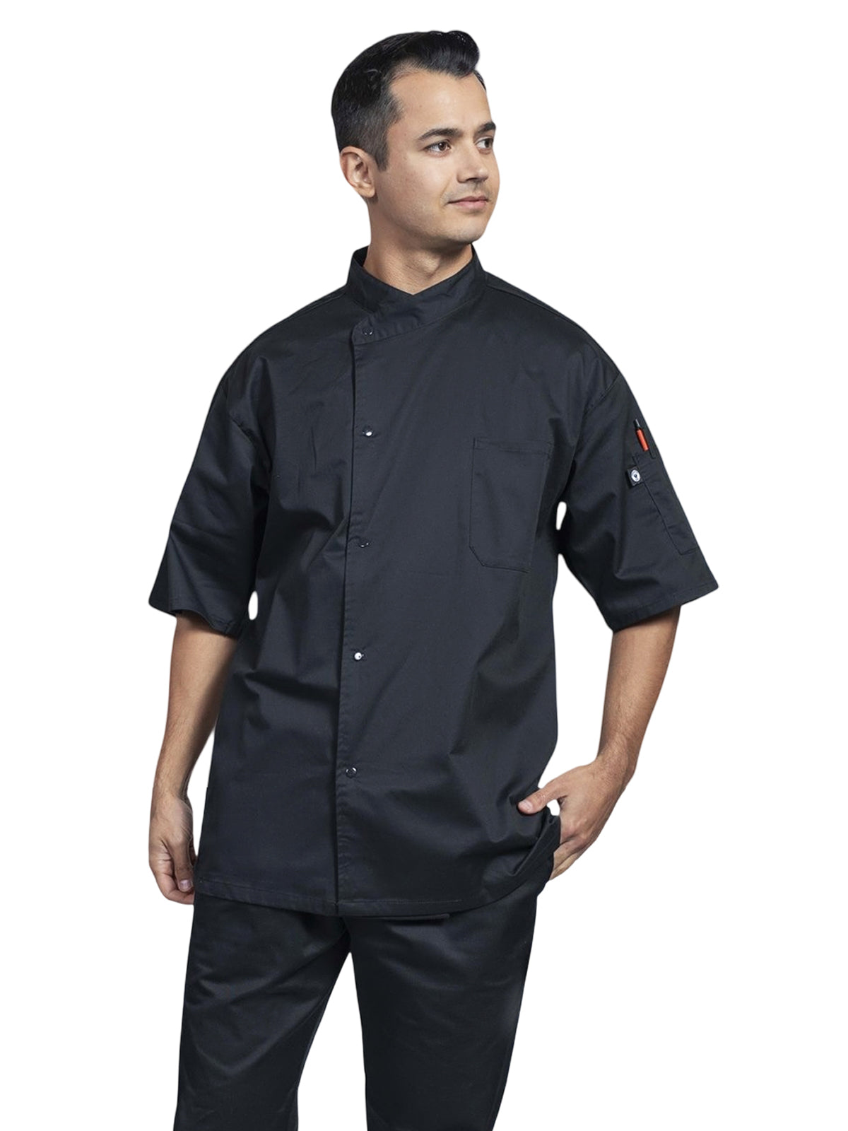 Unisex 2-Pocket Luca Chef Coat - 0712 - Black