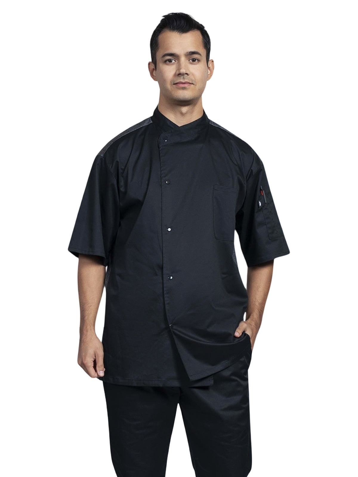 Unisex 2-Pocket Modena Chef Coat - 0712HC - Black