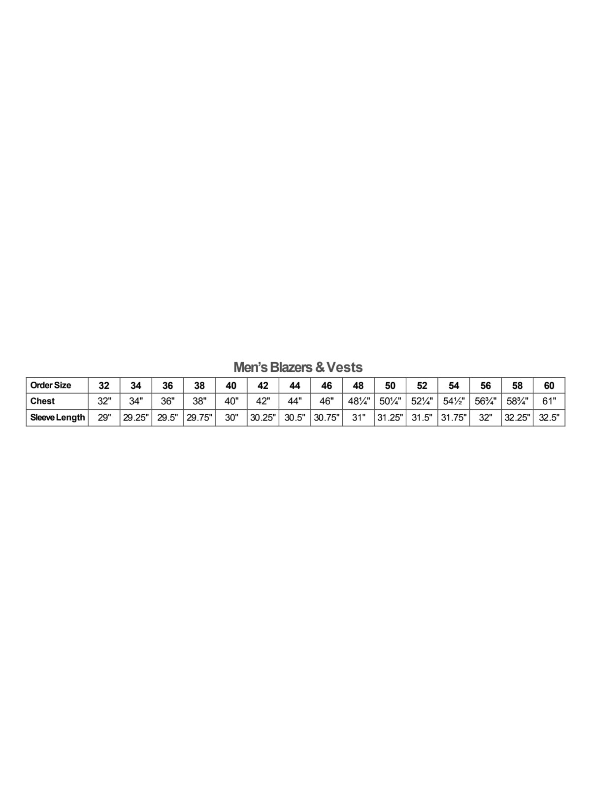 SIZECHART