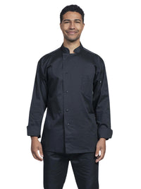 Unisex 2-Pocket Genoa Chef Coat - 0715HC - Black
