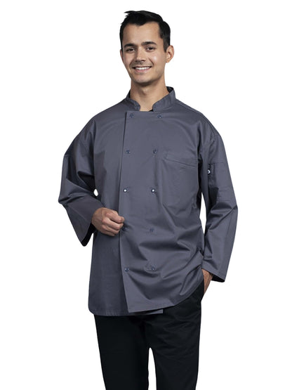 Treviso Unisex Two-Pocket Chef Coat - 0719 - Slate