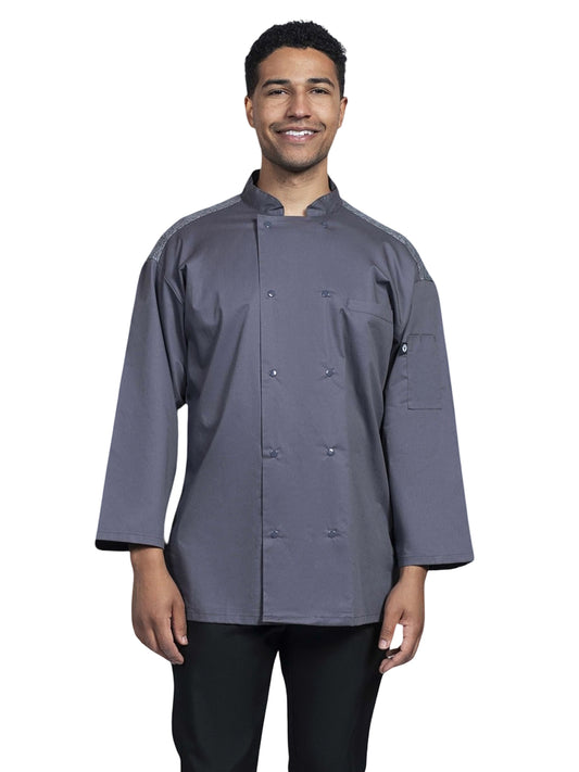 Unisex Two-Pocket Split Chef Coat - 0719HC - Slate