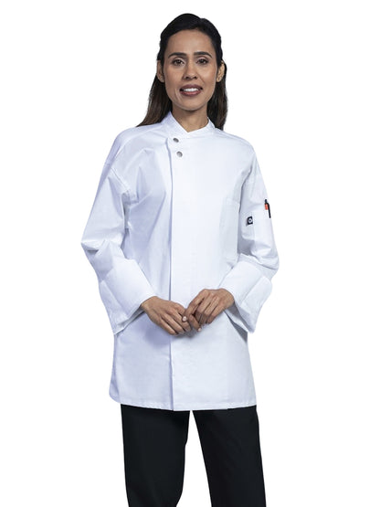 Unisex 2-Pocket Bologna Chef Coat - 0721 - White