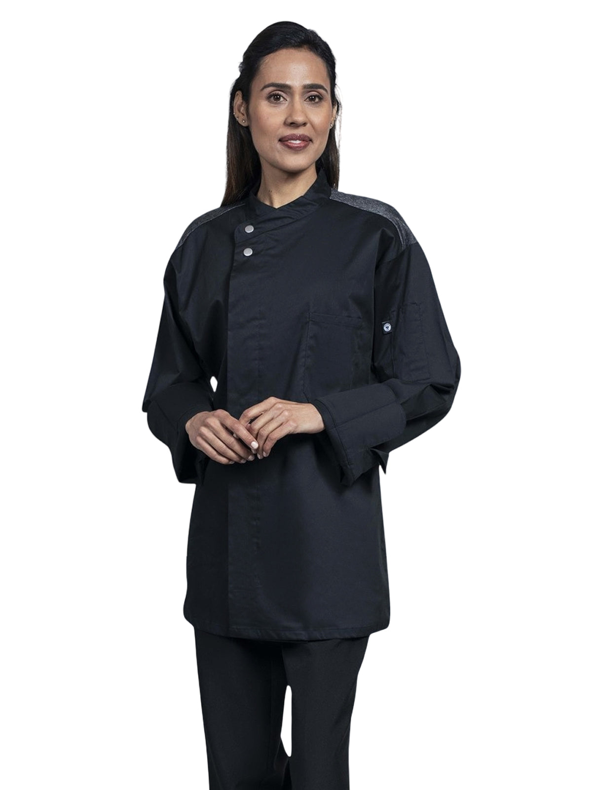Unisex 2-Pocket Solta Chef Coat - 0721HC - Black
