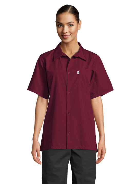 Unisex Finished Collar Shirt - 0920 - Burgundy