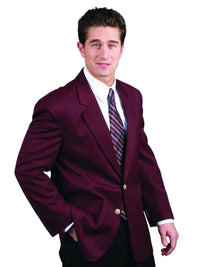Men's 6-Pocket Single-Breasted Blazer - 1000C - Burgundy