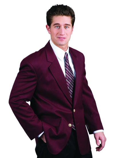 Men's 6-Pocket Single-Breasted Blazer - 1000C - Burgundy